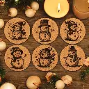 Snowman Edition Korkuntersetzer – Ø10cm