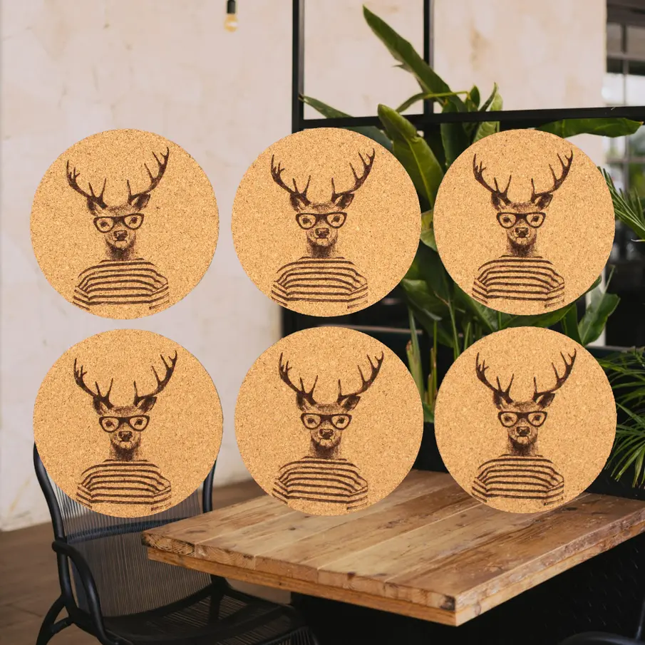 [EvGe-La-206] Hirsch Korkuntersetzer – Ø10cm