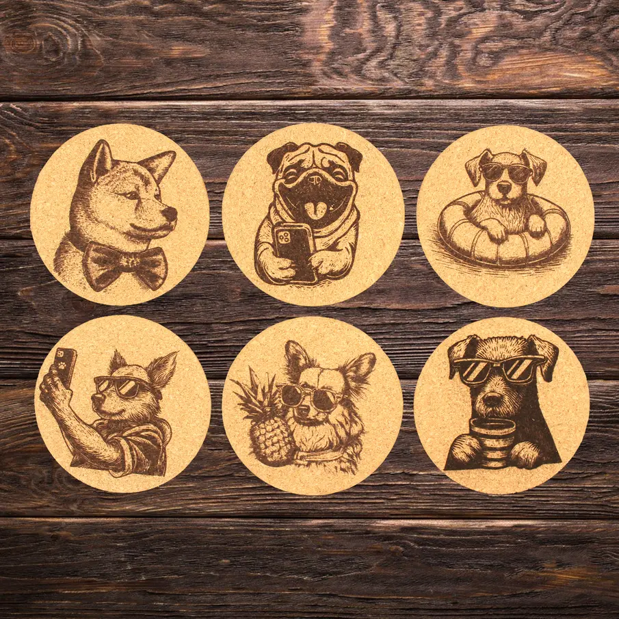 [EvGe-La-203] Dog Edition Korkuntersetzer – Ø10cm