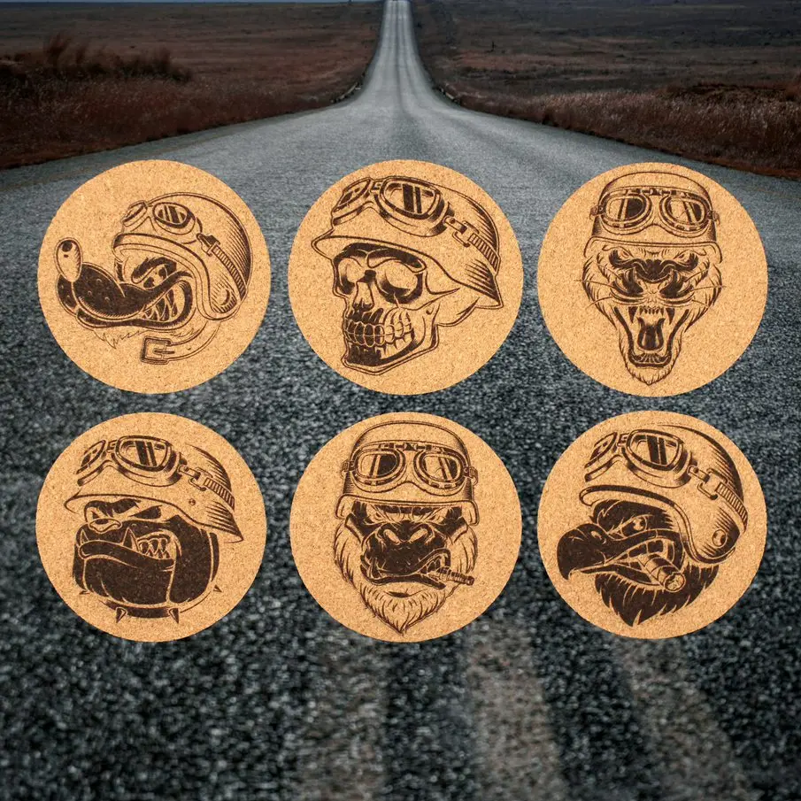 [EvGe-La-209] Bikers Edition Korkuntersetzer – Ø10cm