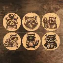 Raccoon Edition Korkuntersetzer – Ø10cm